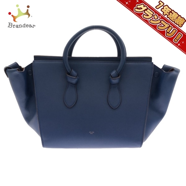 セリーヌ CELINE ハンドバッグ タイ ミディアム レザー ブルー バッグ