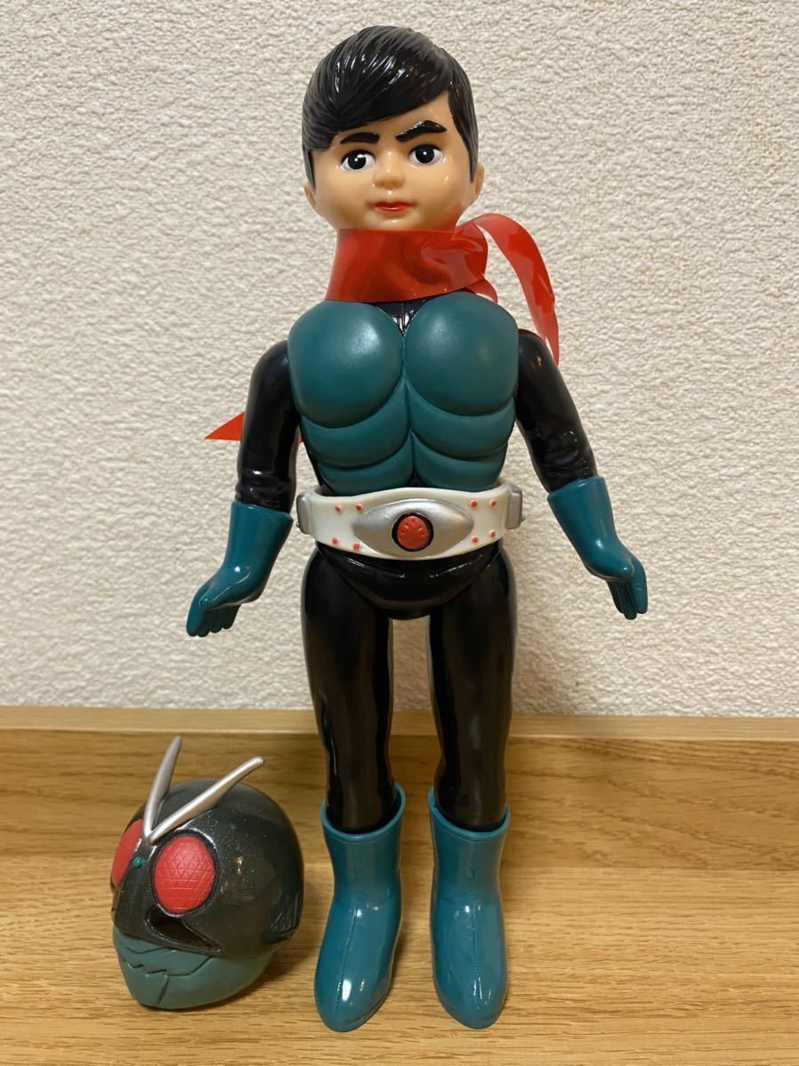 ユニファイブ 仮面ライダー 旧1号 ソフビ 面取れ 当時物 旧バンダイ