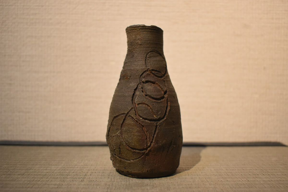 GE】M132【コレクター所蔵品】時代 備前小壺 /日本美術 備前焼 古陶 古