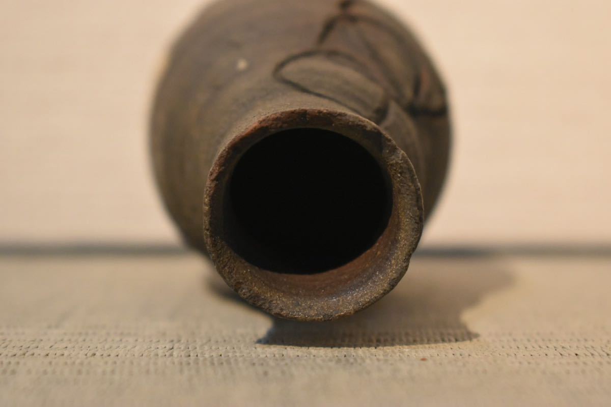 GE】M132【コレクター所蔵品】時代 備前小壺 /日本美術 備前焼 古陶 古