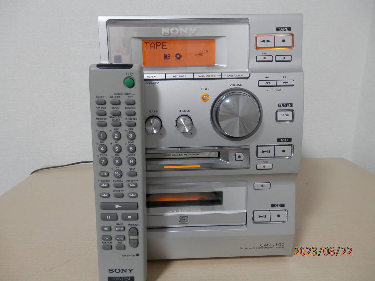 ソニー SONY CMT-J100 HCD-CP500MD メンテナンス済、リモコン付 動作