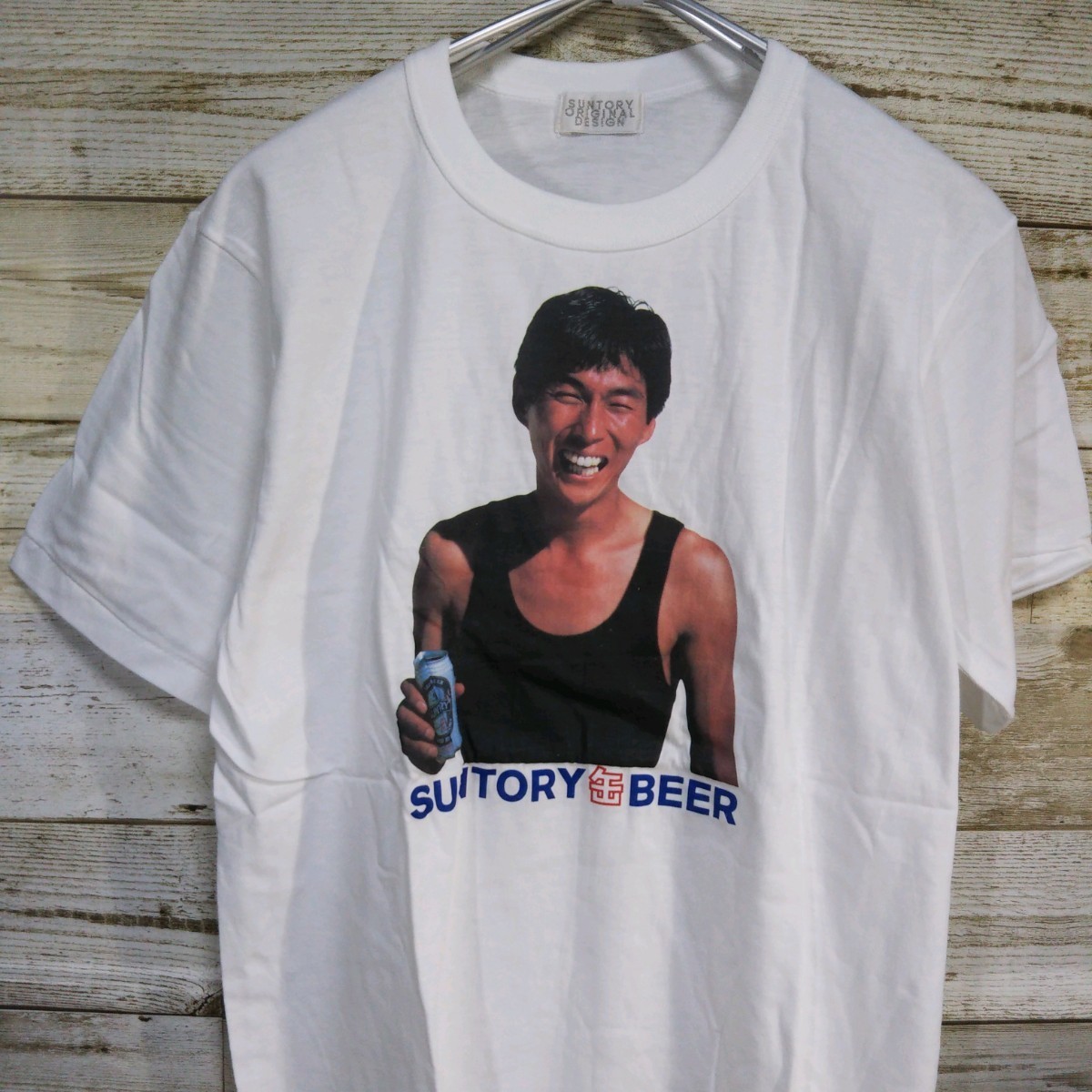 昭和レトロ デッドストック 明石家さんま Tシャツ サントリービール 缶