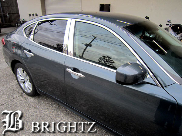 フーガ Y51 超鏡面 ステンレス メッキ ピラー パネル バイザー無用 10PC カバー PIL－SIL－332