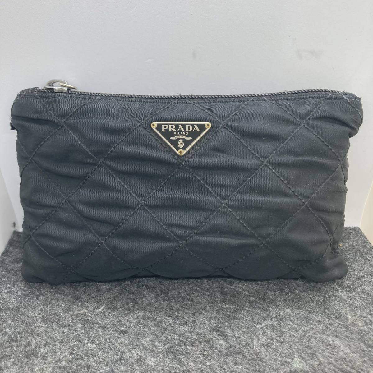 KO511□PRADA プラダ ナイロン キルティング マルチポーチ メイク 