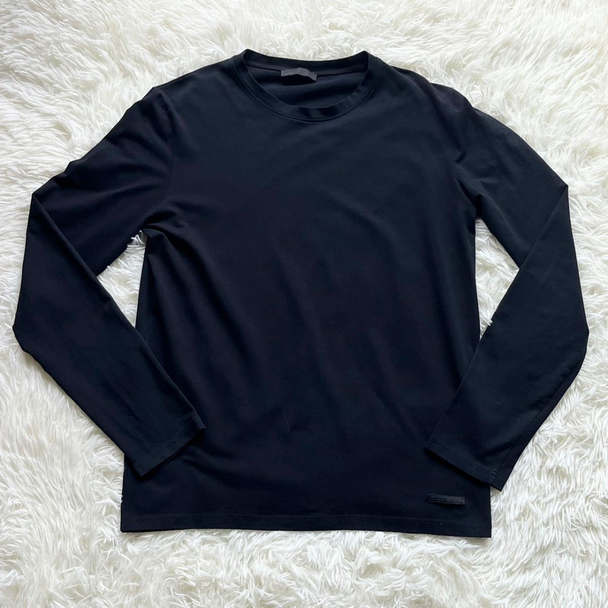 極美品/Lサイズ○PRADA プラダ Tシャツ 長袖 ロンT ブラック プラダ 