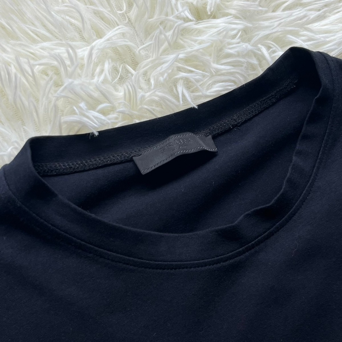 極美品/Lサイズ○PRADA プラダ Tシャツ 長袖 ロンT ブラック プラダ 