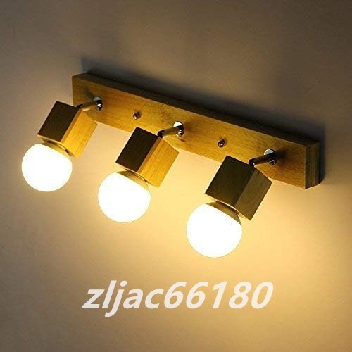 ブラケットライト 洗面 ナチュラル 木製 ウォールライト 角度調整可能 現代 北欧風 モダン E26口金 電球無し 3灯