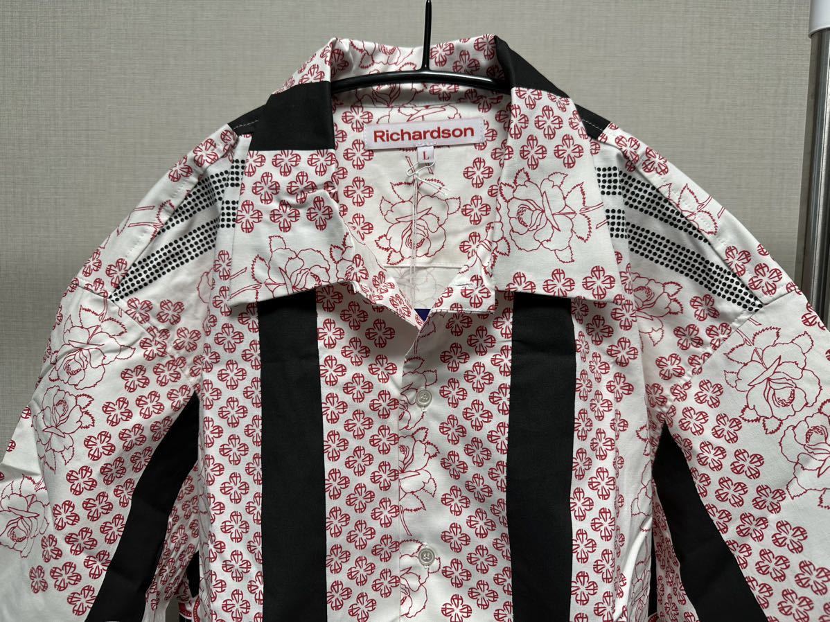 新品 L Richardson RH ROSE ALOHA SHIRTアロハシャツ 開襟シャツ 半袖  
