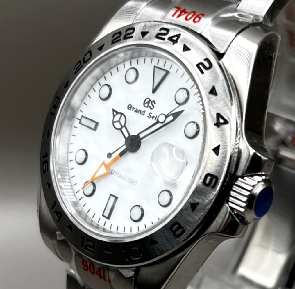 SEIKO MOD NH34 カスタム GMT ホワイトダイアル 43mm EX2