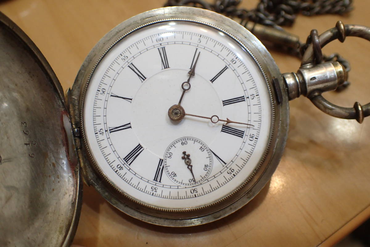 アンティーク レッツ商会 懐中時計 銀製時計 ハンターケース 0.800刻印