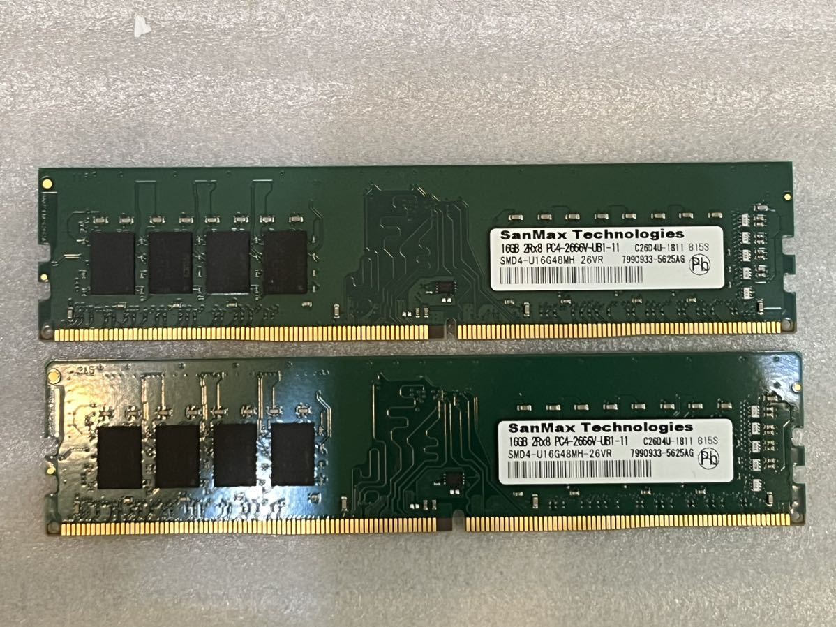 DDR4 32GBセット ⁄ SanMax 32GB DDR4 メモリ 16GB 2枚 SanMax