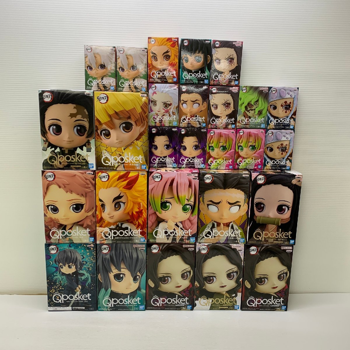 MIN【現状渡し品】 MSMO 鬼滅の刃 Qposket フィギュア 27体セット まとめ 大量 甘露寺蜜璃 煉獄杏寿郎 他 〈51-230827-MT-11-MIN〉