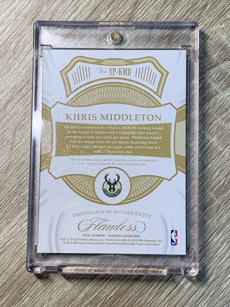 【Khris Middleton/10シリ】2018-19 Panini Flawless Basketball Vertical Patch Autographs Gold 10枚限定 サインカード #直書き #bucks _2