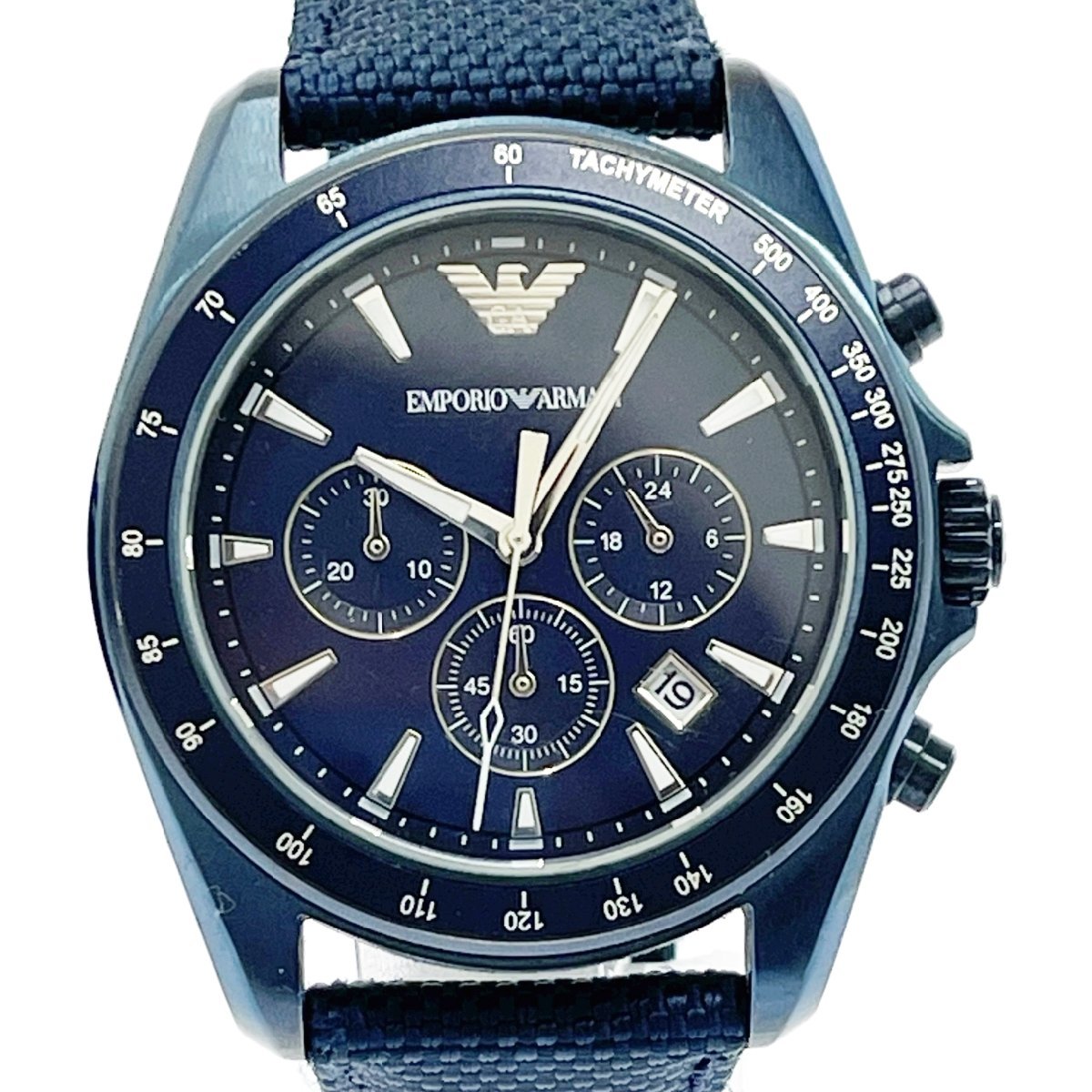 1円スタート エンポリオ・アルマーニ EMPORIO ARMANI 【クロノグラフ 