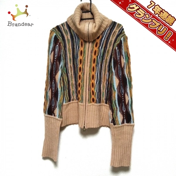 ミッソーニ MISSONI ブルゾン サイズ38 S - ベージュ×ボルドー×マルチ