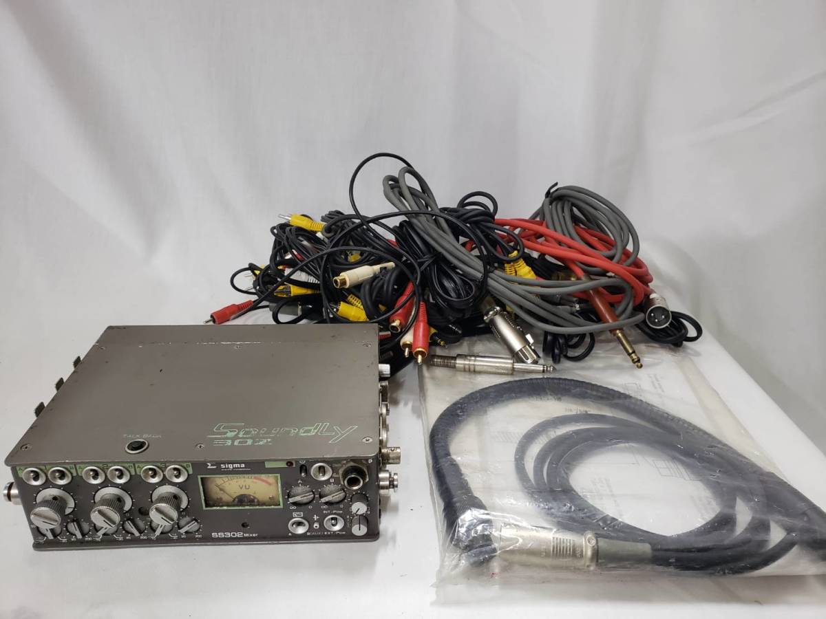 C629 シグマ sigma SS-302 Mixer SoundLy302 オーディオ ポータブル ミキサー コード 中古 引き取り可 大阪 1円スタート