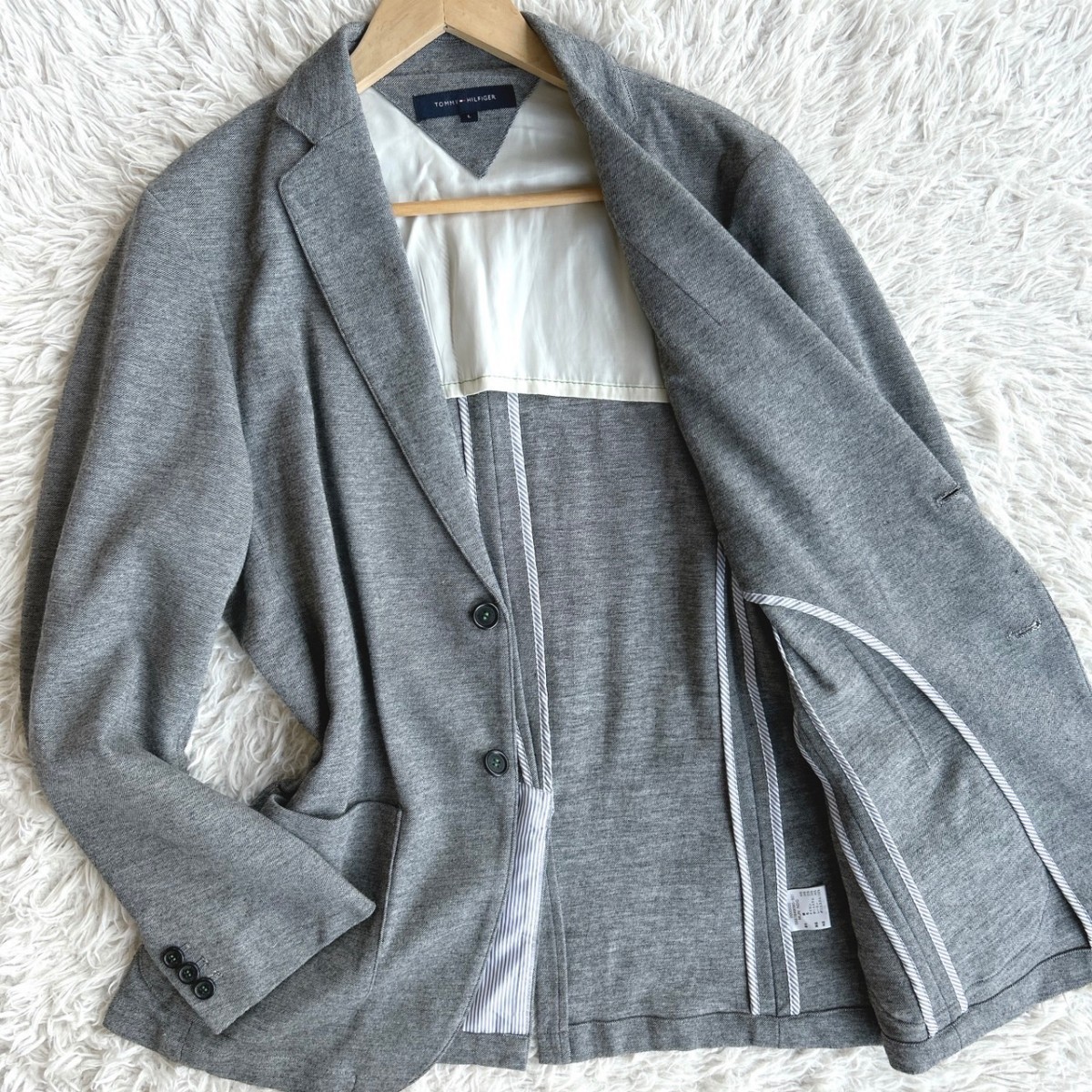 TOMMY HILFIGER 柔らかい着心地 テーラードジャケット ストレッチ素材 