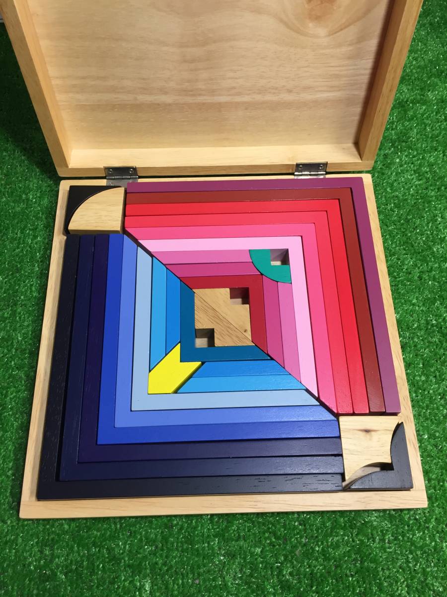 ◎ hina-cube ヒナ・キューブ 積み木 パズル ゲーム 立体パズル おもちゃ 木製 ゴムの木 3-M