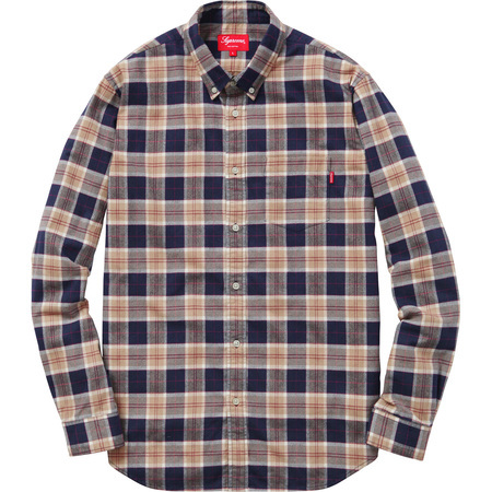 美品 Supreme Flannel Shirt Sサイズ フランネル シャツ Navy ネイビー