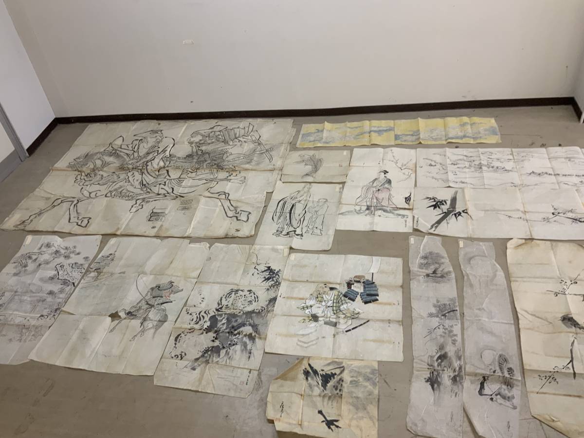 ■ 明治時代　粉本　１５点　肉筆画　写絵　下絵　日本画　狩野探幽　宗信　他