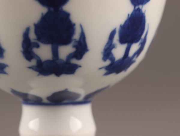 中国古玩 唐物 煎茶道具 大明成化年製 款 染付 青華