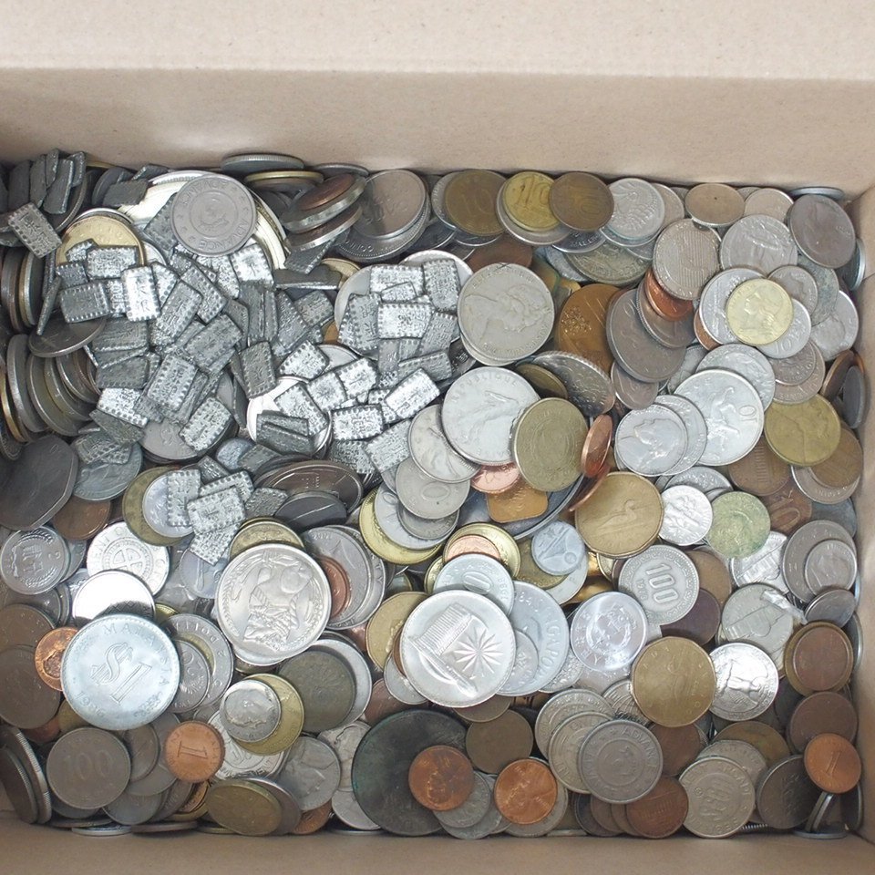f002 KAIDAN 日本 古銭 外国銭 大量 まとめ売り 約5.8kg 貨幣 硬貨 コイン メダル 世界 他 色々