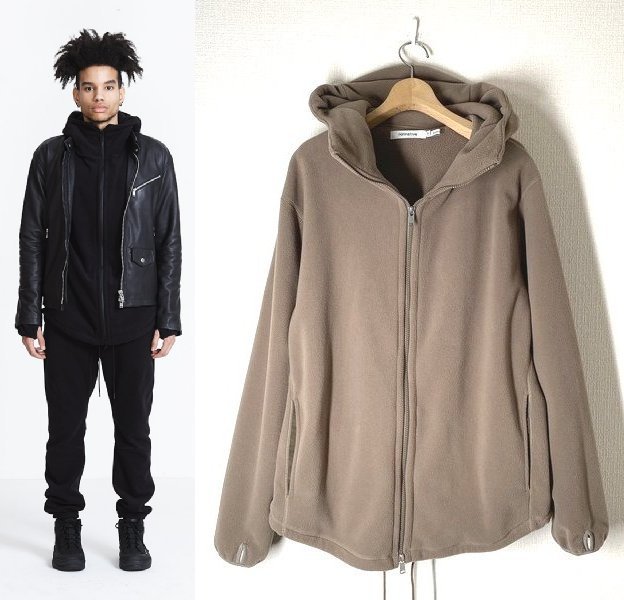 【未使用品】nonnative ノンネイティブ CYCLIST FULL ZIP HOODY POLY FLEECE POLARTEC フリース ジップパーカー 1 ブラウン ポーラテック