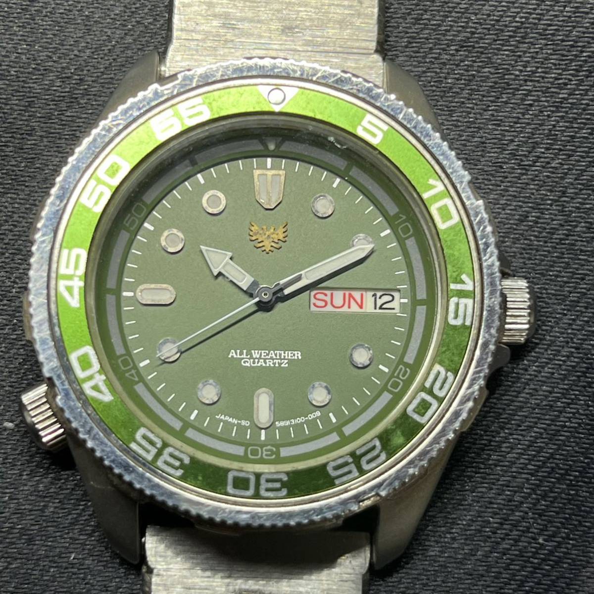 ORIENT オリエント ALL WEATHER クォーツ デイデイト 回転ベゼル 
