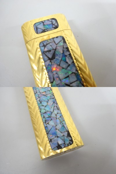 Cartier カルティエ モザイク オパール ガス ライター オーバル 