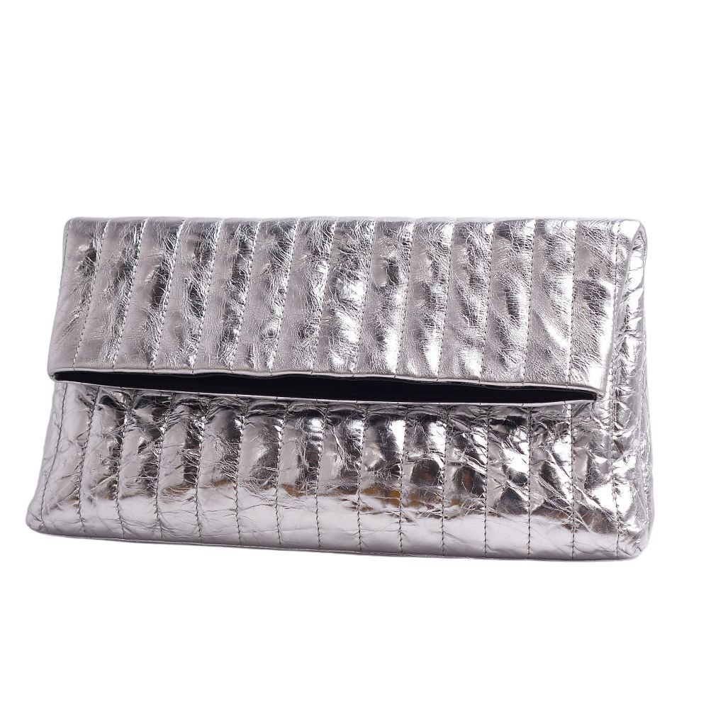 美品 ドリスヴァンノッテン DRIES VAN NOTEN バッグ クラッチバッグ セカンドバッグ レザー カバン レディース シルバー cg04oo-rm05e24051