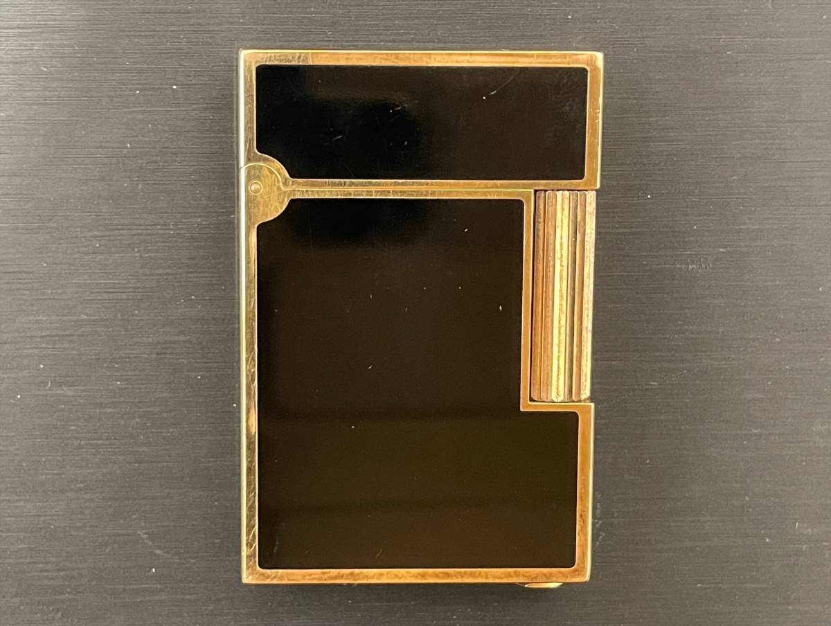 4021 Dupont デュポン ガスライター ブラックゴールド 中古品