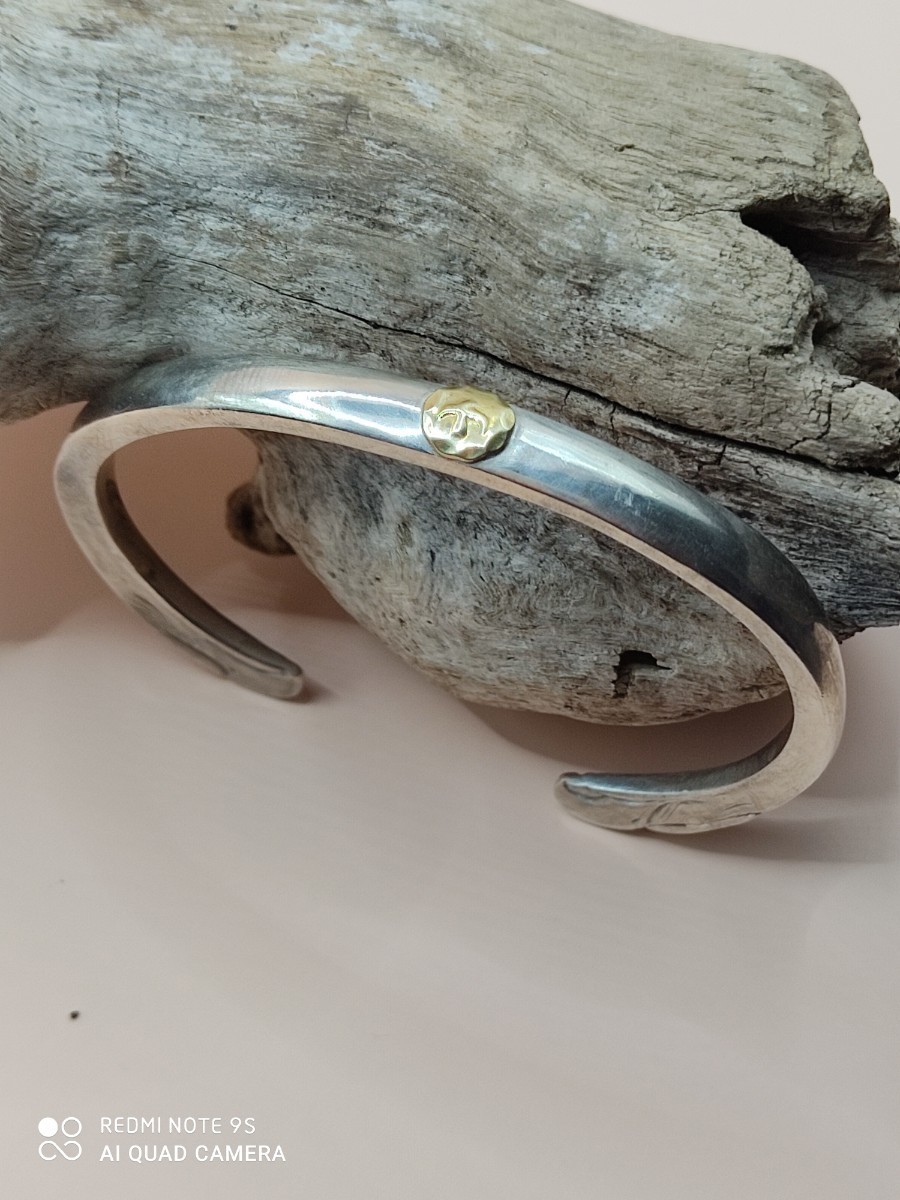 ゴローズgorosタタキメタル付き顔バングル サイズM - アクセサリー最