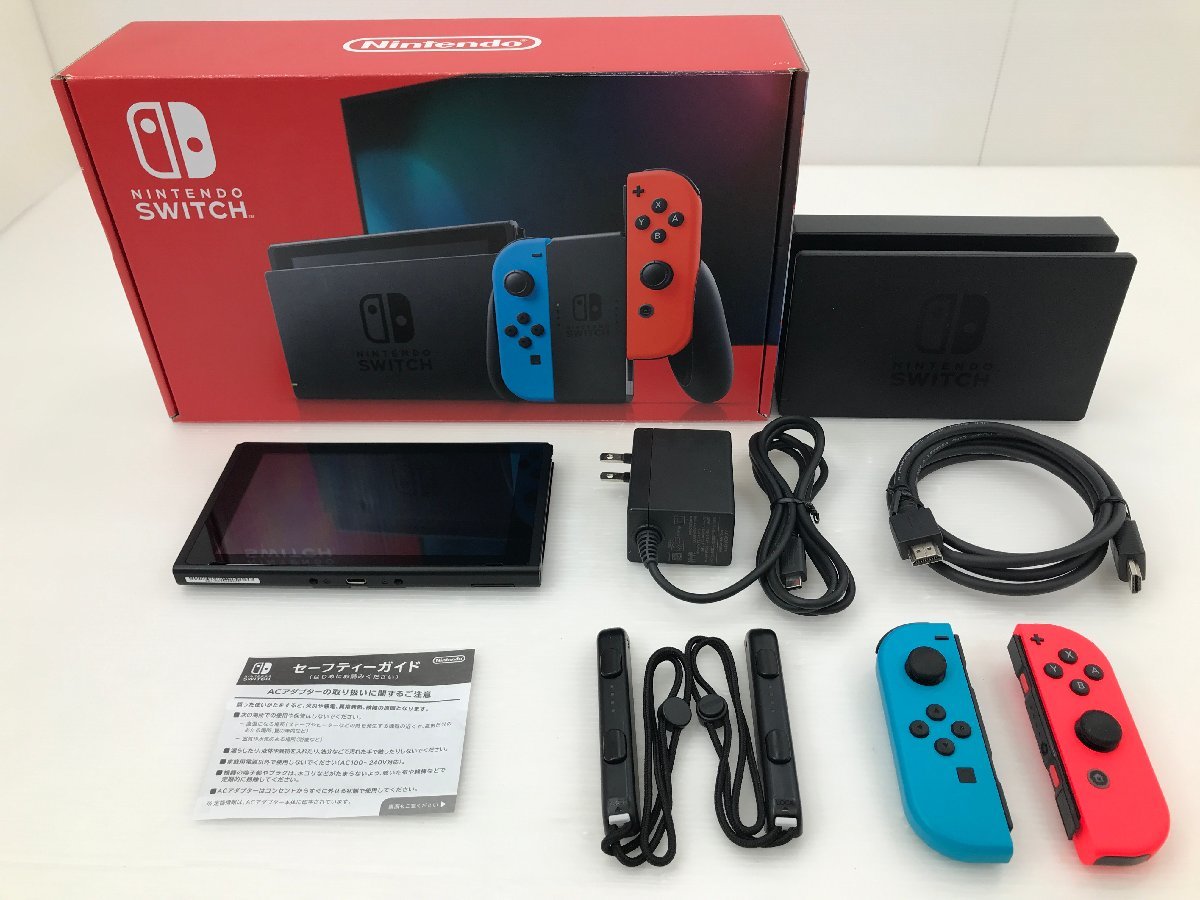 【TAG・中古品】1円スタート！欠品アリ！ Nintendo Switch バッテリー延長モデル Joy-Con(L) /(R) ネオンカラー 34-230904-KY-09-TAG