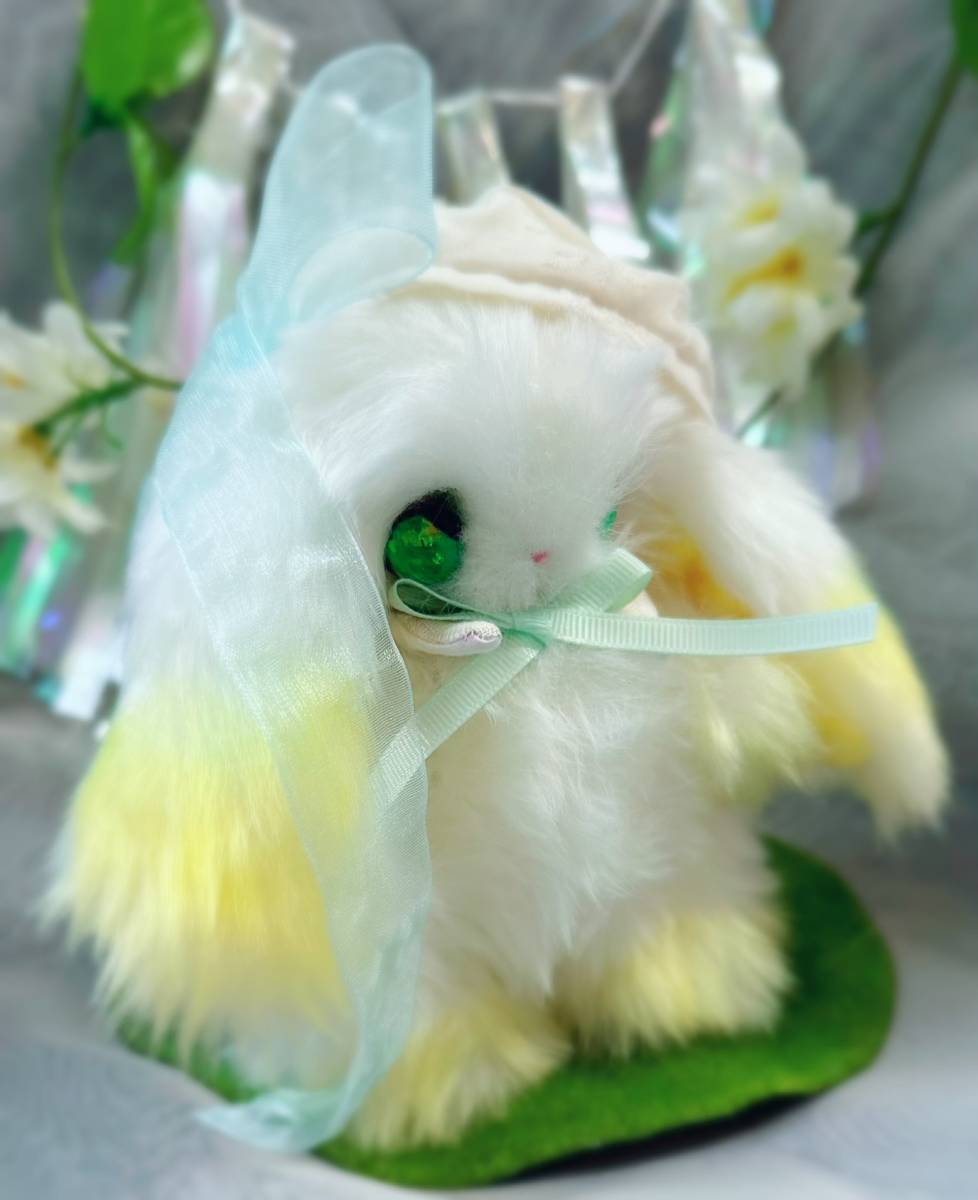 うさぎ アートドール ぬいぐるみ ハンドメイド （ビタミンカラーうさぎ  