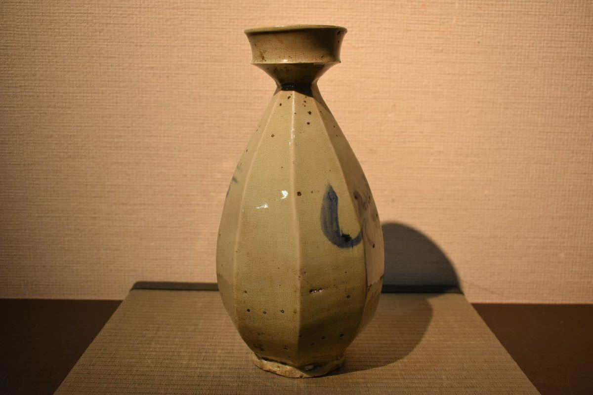 高麗壺　骨董コレクター商品時代物　高さ約27cm GE】R196◇李朝・高麗コレクター放出品◇時代 李朝面取徳利 /