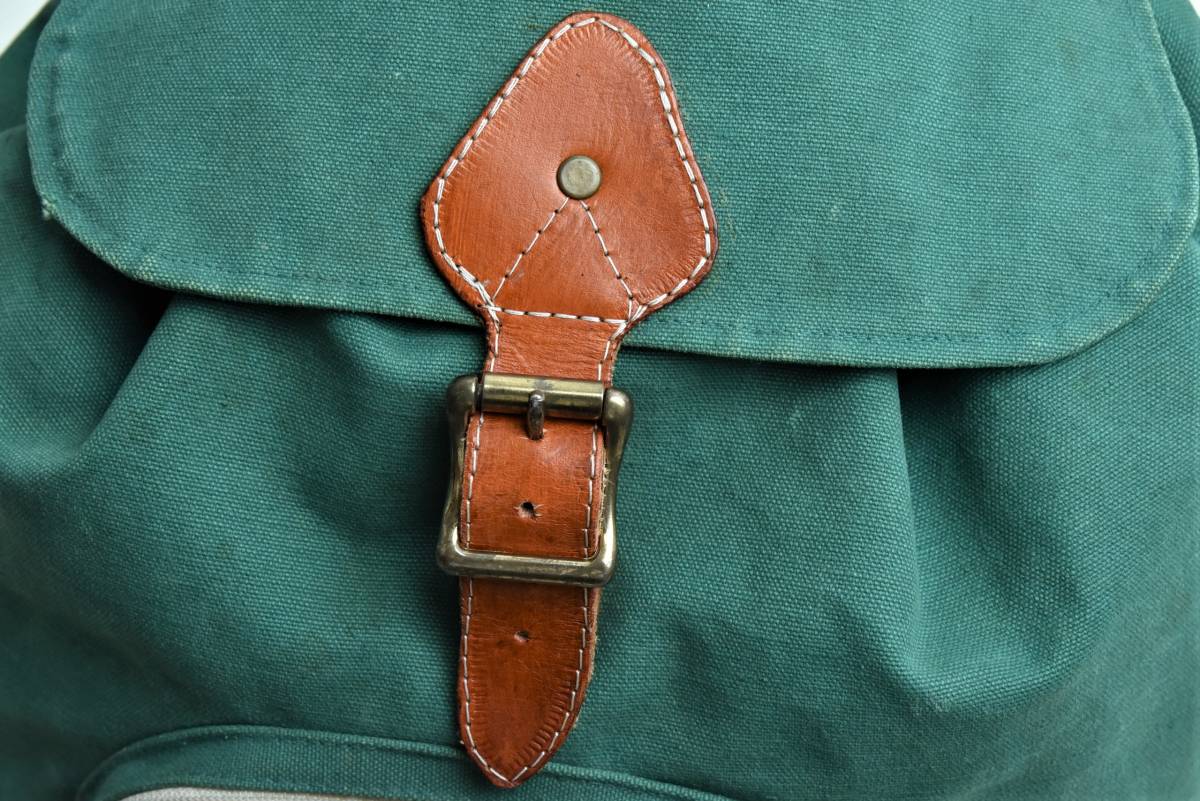 レア！ 雰囲気◎ 80s L.L.Bean コットンキャンバス×レザー バック 
