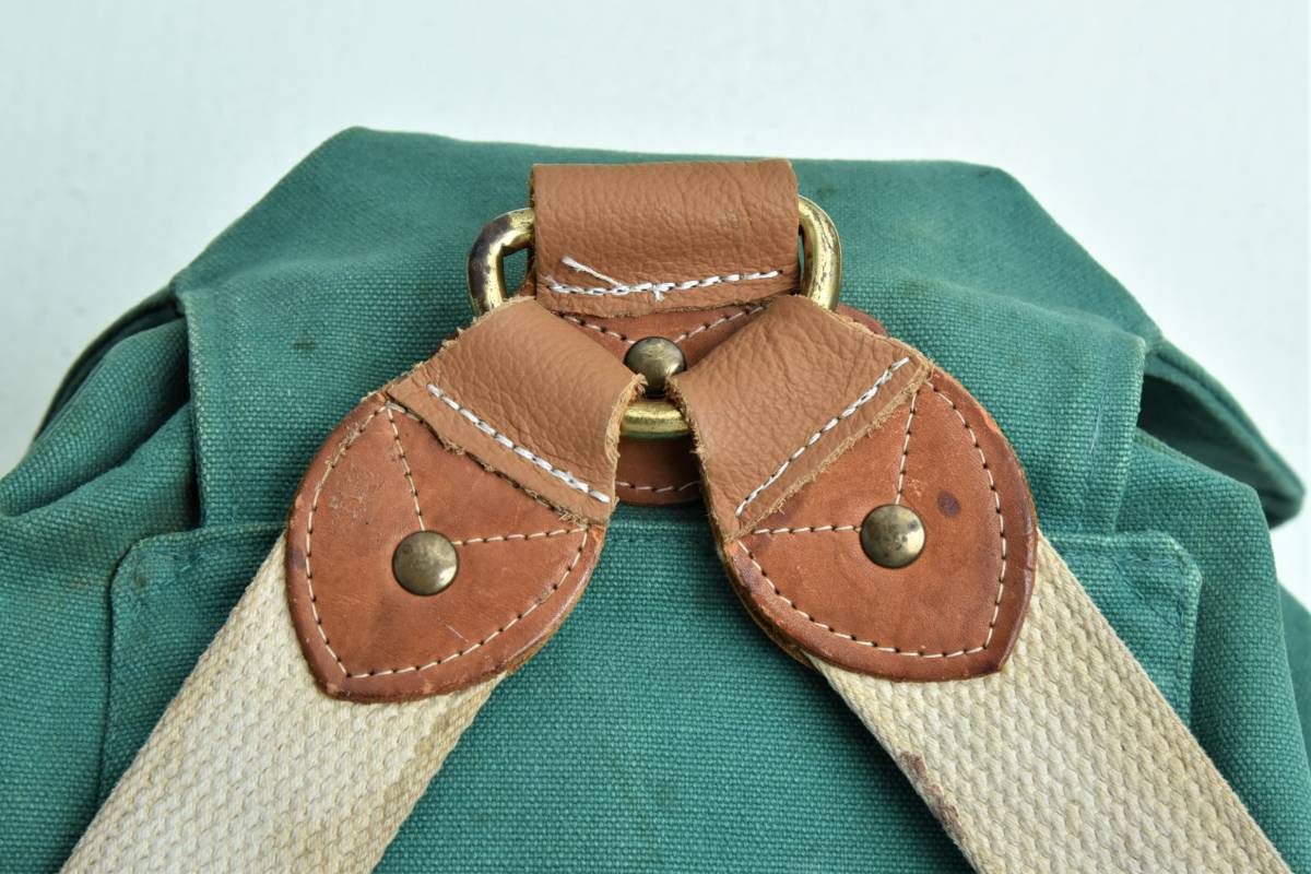 レア！ 雰囲気◎ 80s L.L.Bean コットンキャンバス×レザー バック 