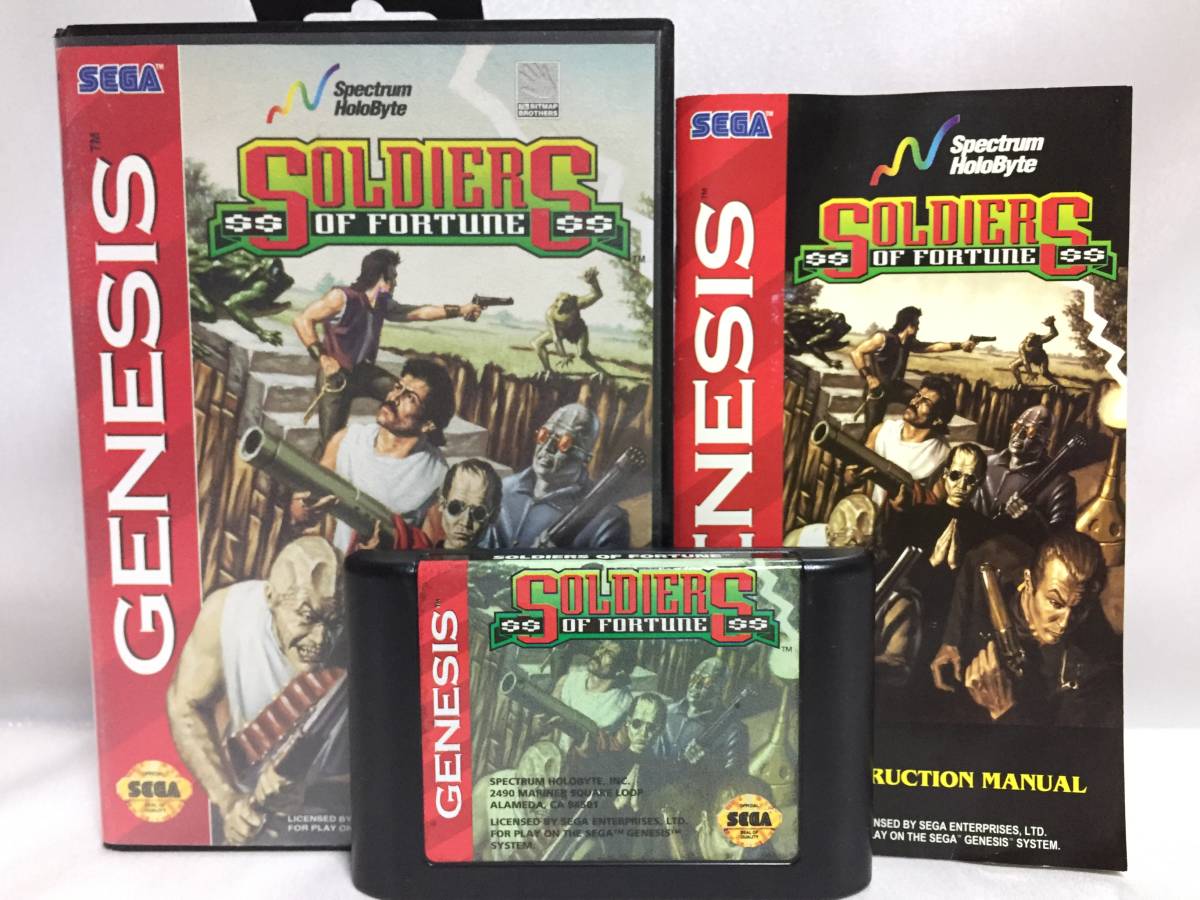 GENESIS　SOLDIERS OF FORTUNE　箱、説明書付　／SEGA　メガドライブ　海外　
