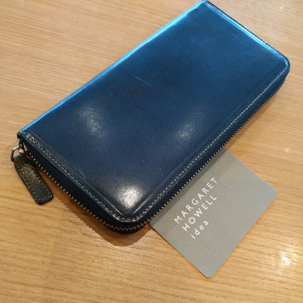 ☆マーガレットハウエルアイデア☆ラウンドファスナー長財布☆ネイビー 