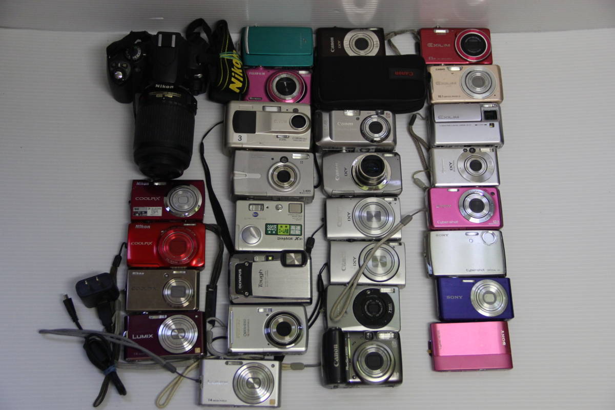 デジカメジャンク まとめて28個セット CANON /NIKON/CASIO/SONY 