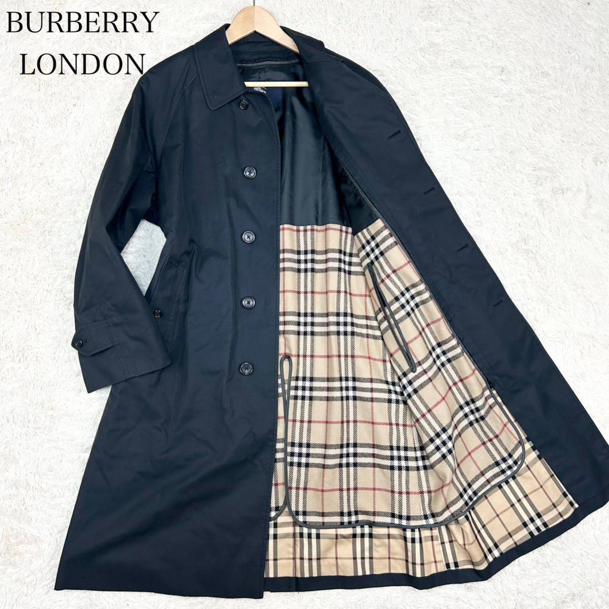 美品✨バーバリーロンドン ステンカラーコート カシミヤ混ライナー メガチェック BURBBERY LONDON バーバリーロンドン ステンカラーコート BURBERRY