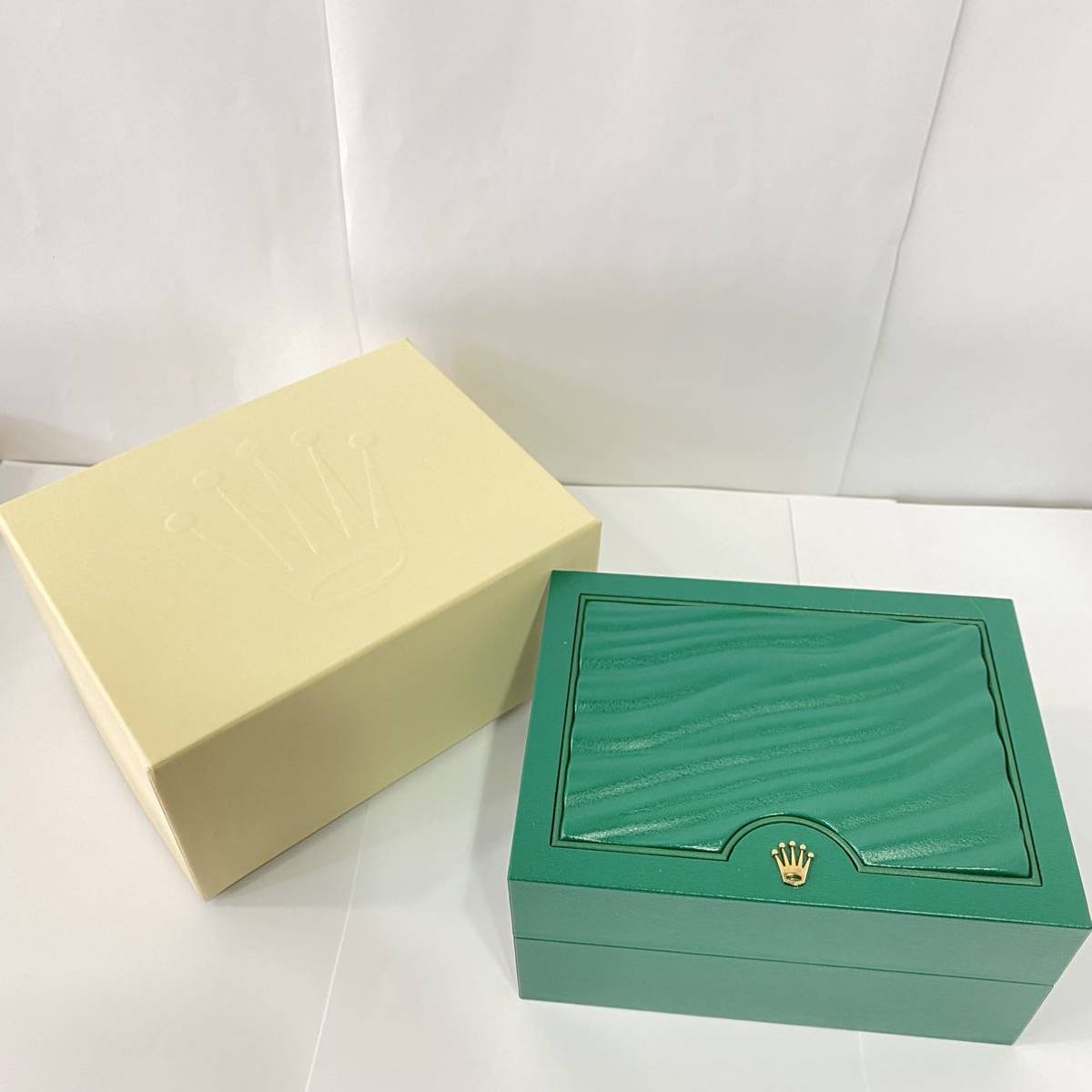 ROLEX ロレックス 腕時計用BOX 内箱 外箱 緑箱 グリーン 木箱 空箱