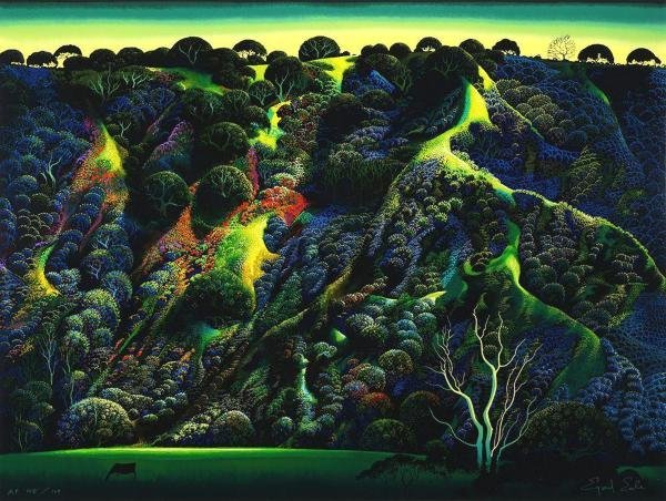 真作】【WISH】アイベン・ロール Eyvind Earle シルクスクリーン 40号