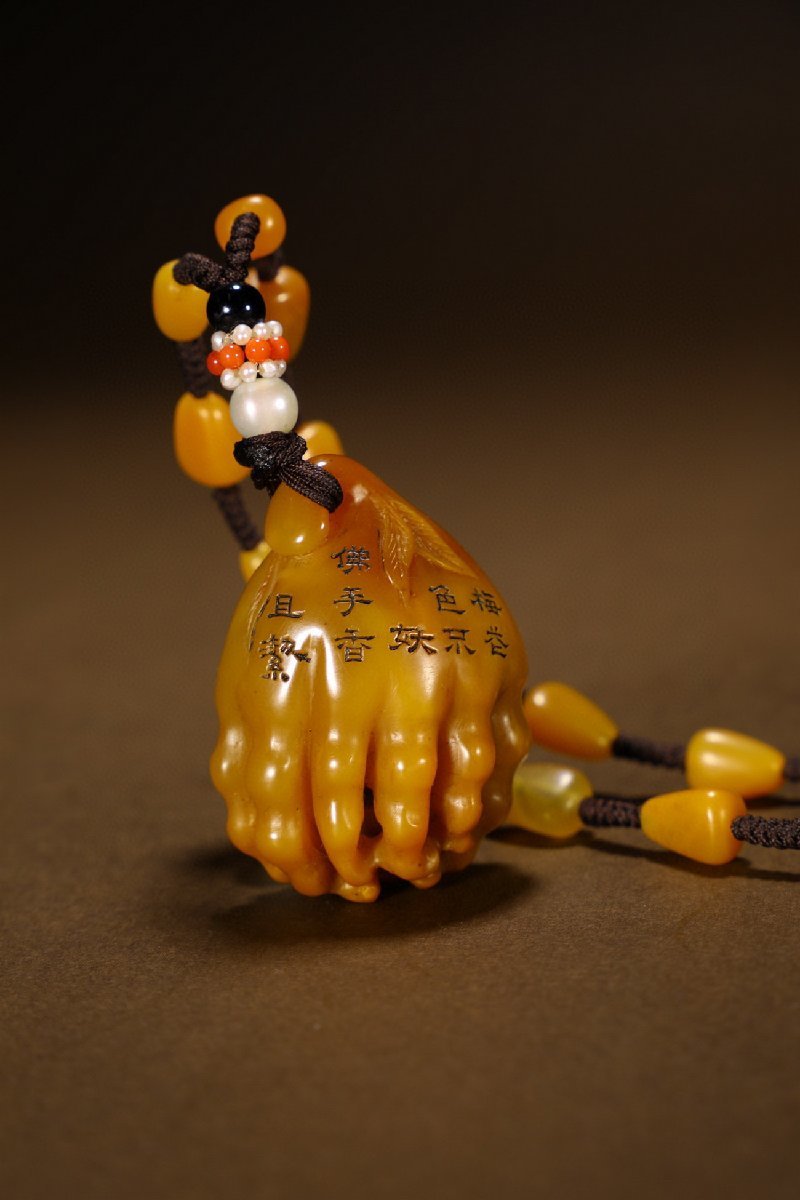 中国古美術 西唐銘 寿山田黄石彫 血絲紋 置物 極細工 古擺件 骨董品