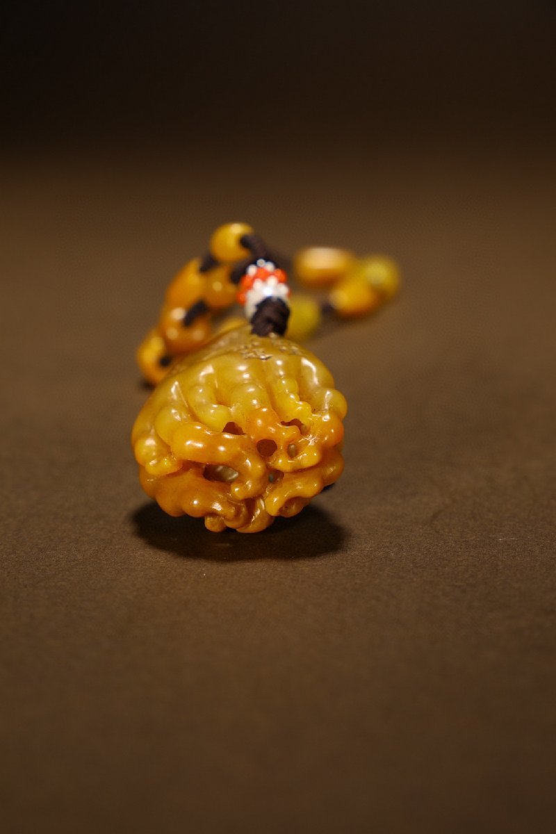 中国古美術 西唐銘 寿山田黄石彫 血絲紋 置物 極細工 古擺件 骨董品