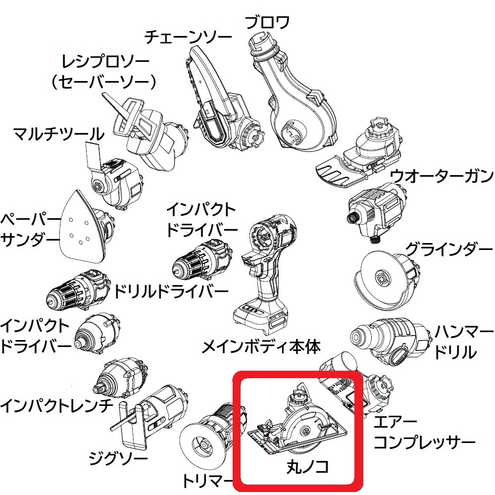 充電式 コードレス 先端ツール交換可能電動工具用 丸ノコ 先端ツール のみ マキタ 14.4ｖ 18v リチウムイオンバッテリー 専用 電動のこぎり_7