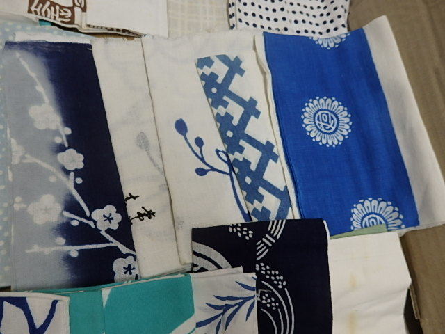 !〇昭和レトロ 手ぬぐい 和柄 柄色々古布 ハギレ リメイク素材 計３２枚 未使用 経年保存品