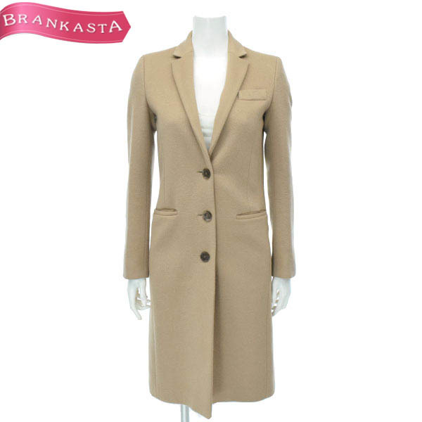 GUCCI/グッチ レディース ロングチェスターコート ウール テーラードカラー 長袖 シンプル 38 キャメルベージュ[NEW]★51AJ19