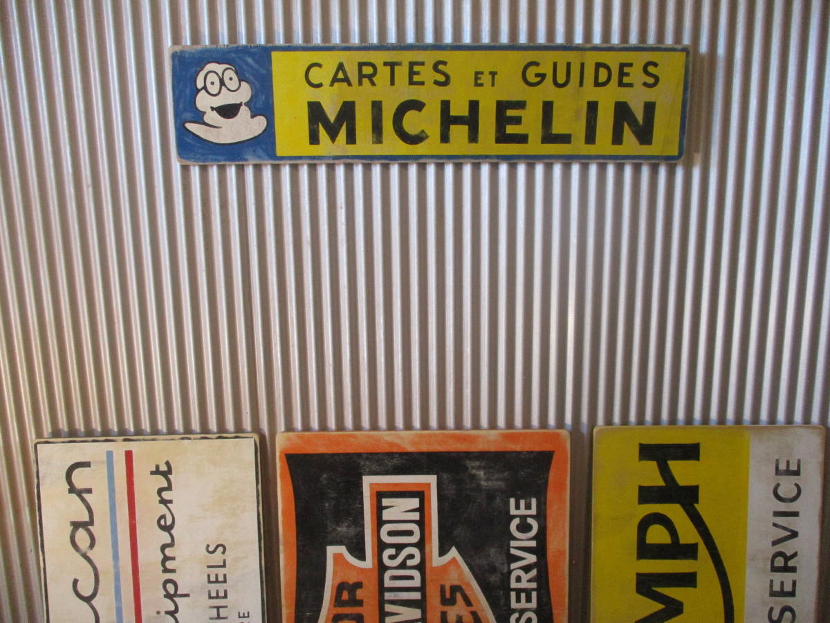 ビンテージサイン木製看板 検）MICHELIN TIREミシュラン 