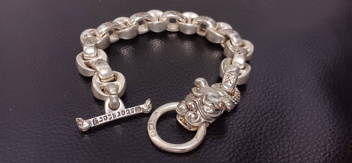 1円スタート　シルバー925　ブルドックチェーンブレス　ブレスレット　100グラム